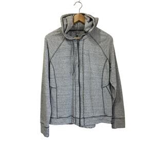 T by Talbots Striped Hooded Cotton Blend Casual Jacket Lightweight Size XL